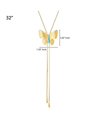 Jessica Simpson Gold-Tone Butterfly Y-Lariat Necklace with Crystal