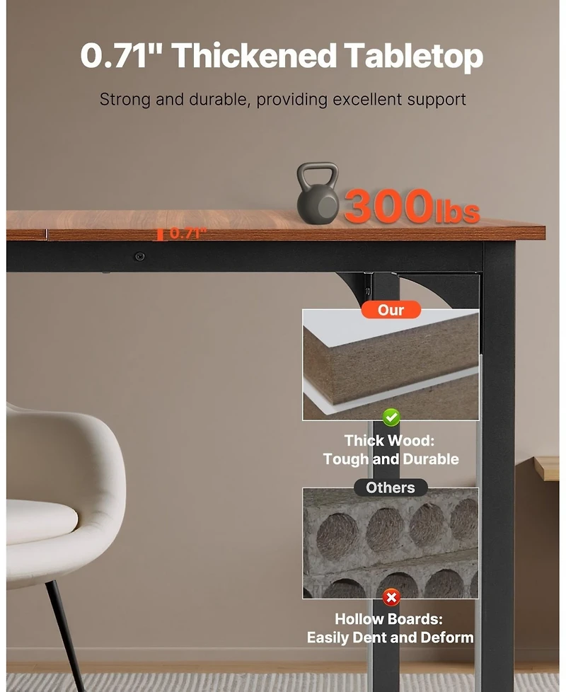 Sugift 71in Rectangle Wood Farmhouse Dining Table for 6-8 People