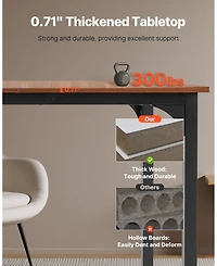 Sugift 71in Rectangle Wood Farmhouse Dining Table for 6-8 People