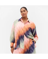City Chic Women's Sunset Ombre Print Shirt