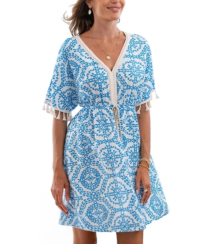 Cupshe Women's Good Karma Ornate Mini Beach Dress