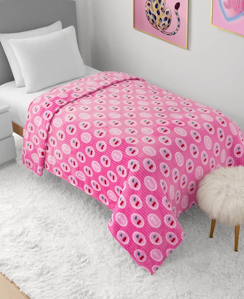 Juicy Couture Lightweight Ultra-Soft Plush Throw, 60" x 90"