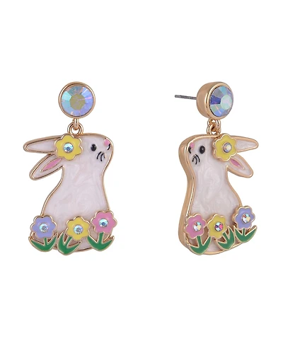 Hallmark Easter Bunny and Flower Earrings