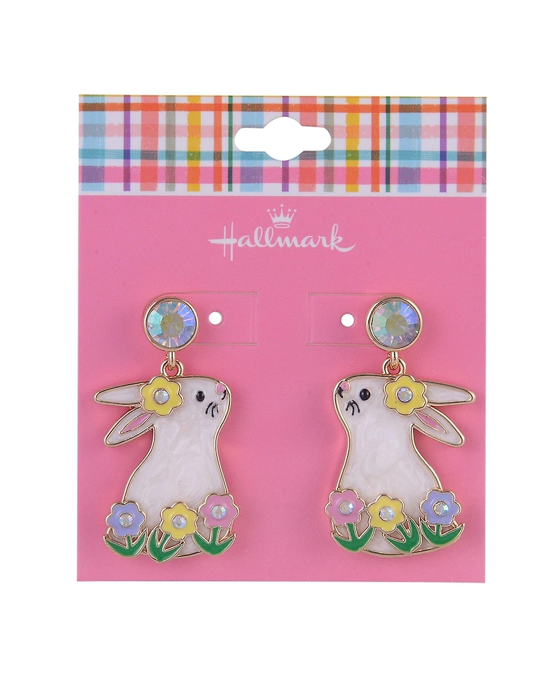 Hallmark Easter Bunny and Flower Earrings