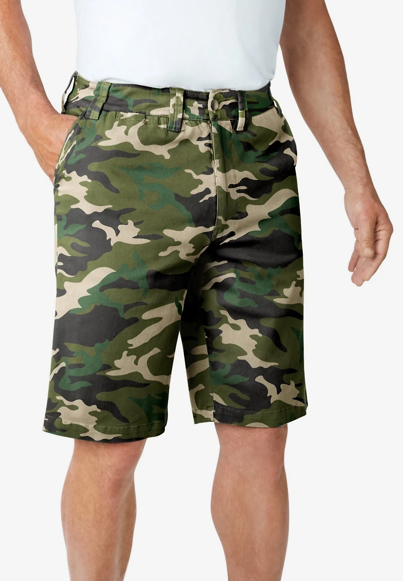 KingSize Big & Tall 10" Flex Full-Elastic Waist Chino Shorts