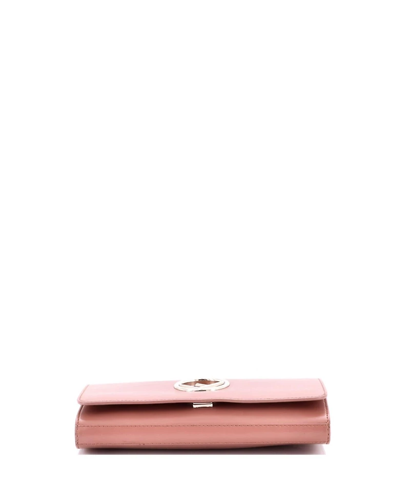 Pre-Owned Fendi Kan I F Wallet on Chain Leather