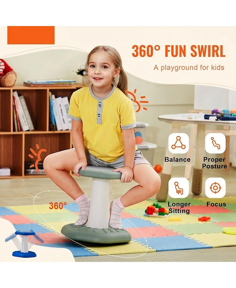 Sugift Kids Wobble Chair, Sponge Cushion, Active Chair for Focus and Posture