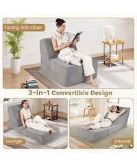 Sugift Three in One Folding Sofa Bed with Washable Cover