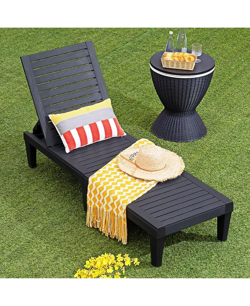 Decksplore Outdoor Chaise Lounge Chair, Lightweight Patio Recliner Chair