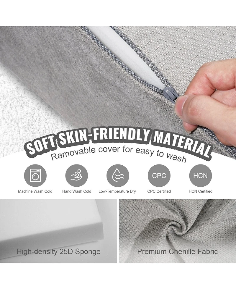 Sugift 4Pcs Modular Kids Play Couch Toddler Sofa Bed for Playroom