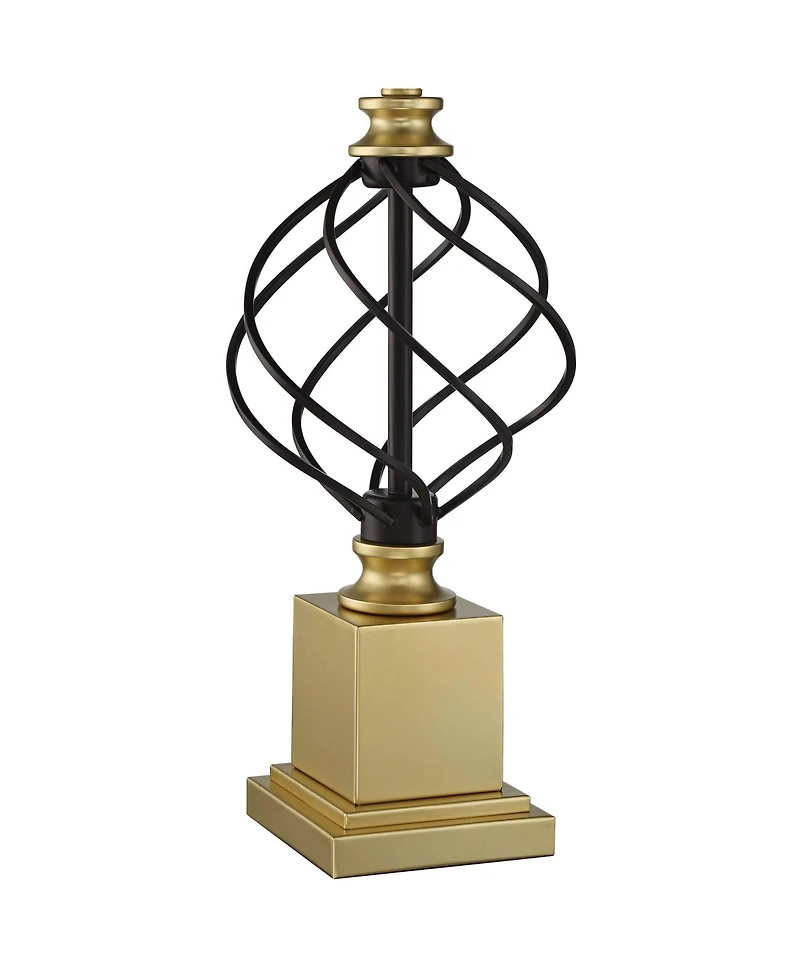 Regency Hill Traditional Table Lamps Tall Set of 2 Metal Empire Open Cage Pedestal Living Room Bedroom House Bedside