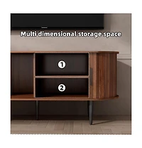 Boyel Living 47 Inches Modern Tv Stand with Sliding Door and Storage Compartment