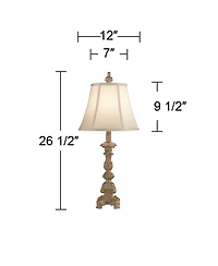 Regency Hill Elize 26 1/2" Tall stick Traditional Table Lamps Set of 2 WiFi Smart Socket -Washed Living Room Bedroom