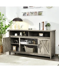 Sugift 59 in Tv Stand Media Console with Barn Doors for 65 in TVs