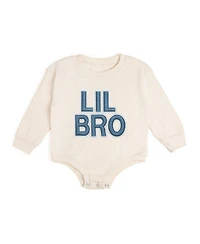 Sweet Wink Baby Boys Lil Bro Embroidered Patch Long Sleeve Romper