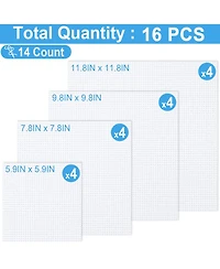 Gnuadz 16 Pcs 14 Ct Cross Fabric Aida Cloth Craft Embroidery Classic Reserve Home Diy Handmade Needlework Decoration