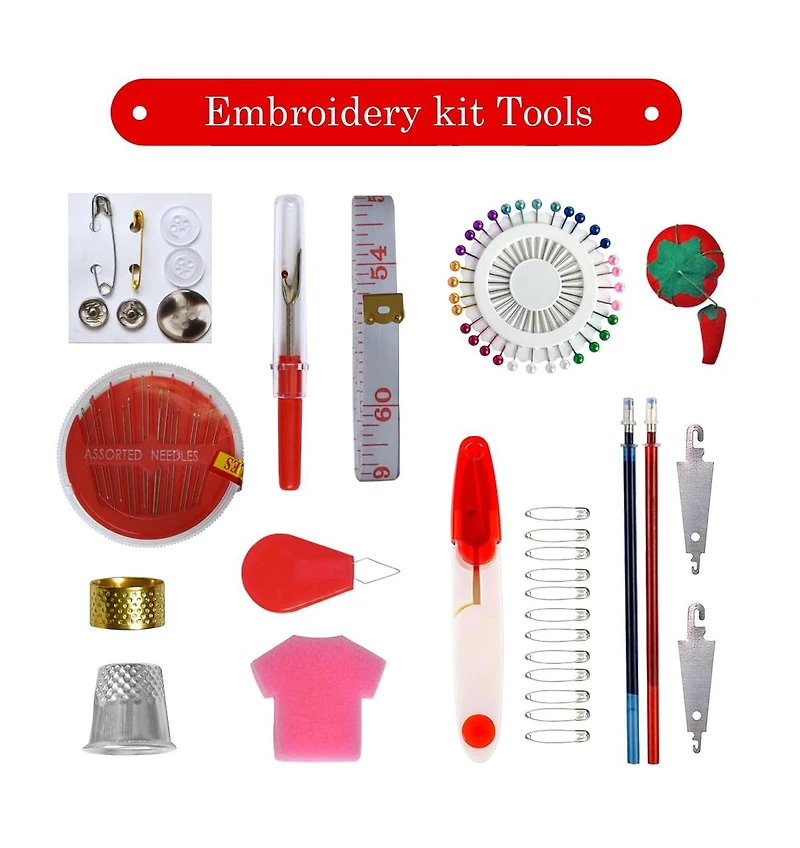 Gnuadz 188 Embroidery Floss Set Cross Threads Friendship Bracelet String 2-Tier Transparent Box Bobbins Kits