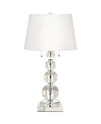 Vienna Full Spectrum Modern Table Lamp 26 1/2" High Square Marble Riser Crystal Spheres Drum Shade for Bedroom Living Room