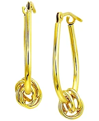 Macy's Loveknot Hoop Earrings in 10k Yellow Gold