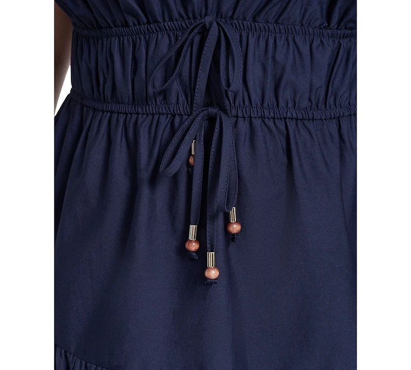 Eliza J Plus Embroidered V-Neck Midi Dress