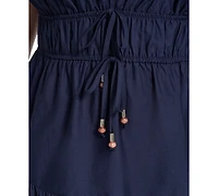 Eliza J Plus Embroidered V-Neck Midi Dress