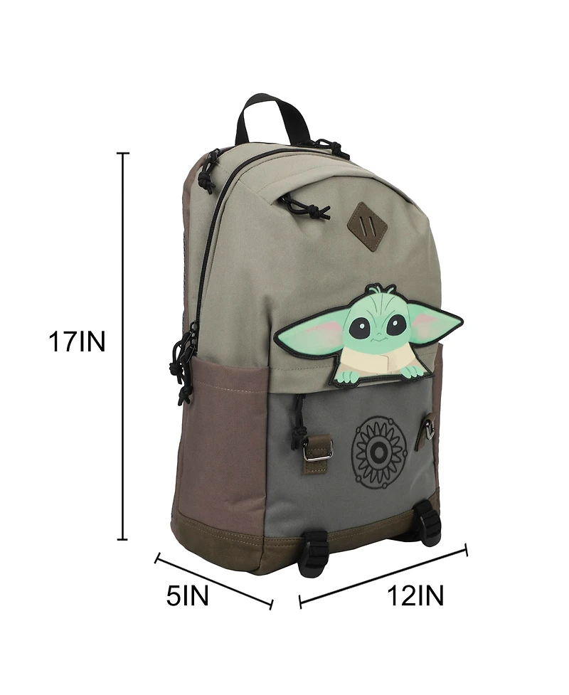Star Wars: The Mandalorian Grogu Pouch 17" Adult Hooded Backpack