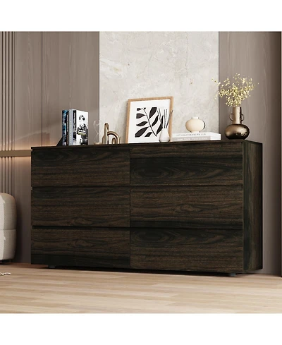 Famapy 6-Drawers Wood Chest of Drawer Cabinet Organizer Dresser