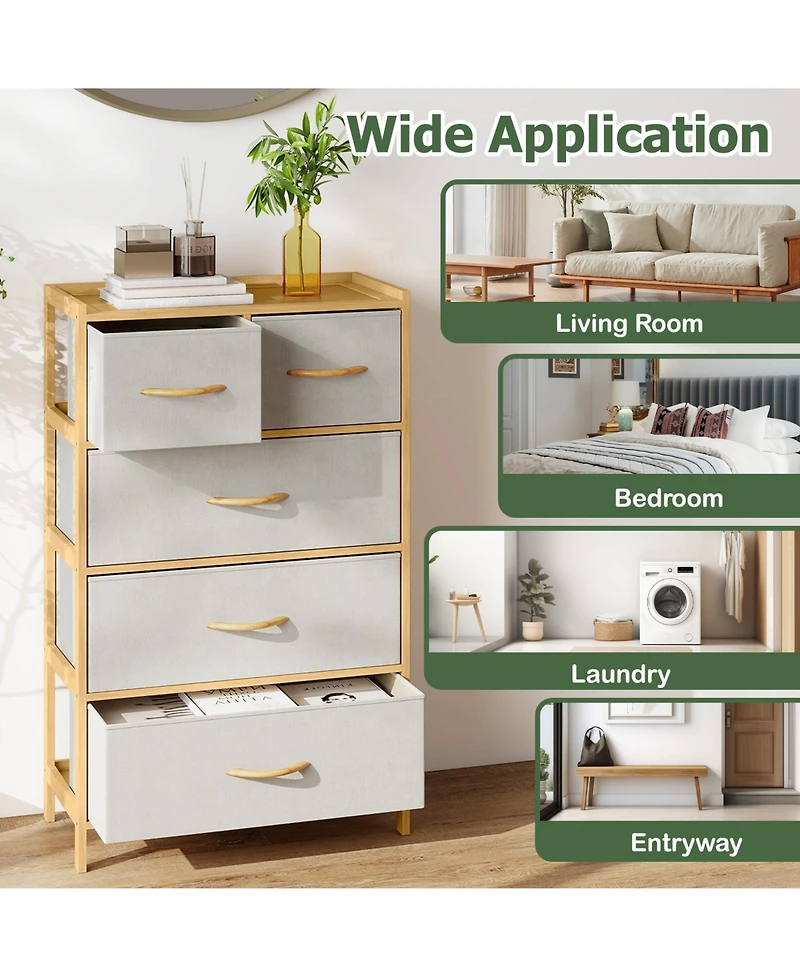 Slickblue 5-Drawer Light Storage Dresser with Top Shelf for Bedroom Use