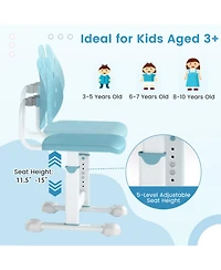 Gouun 5-Position Height-Adjustable Study Chair with Dual Back Support for Kids