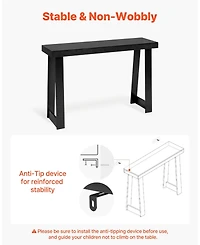 Sugift 46 in Console Table, Modern Desk Behind Couch, Wooden Accent Table for Living Room