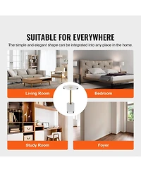 Sugift Clear Acrylic End Table, Round Side Table with Solid Base, 11.9 x 11.9 Inch