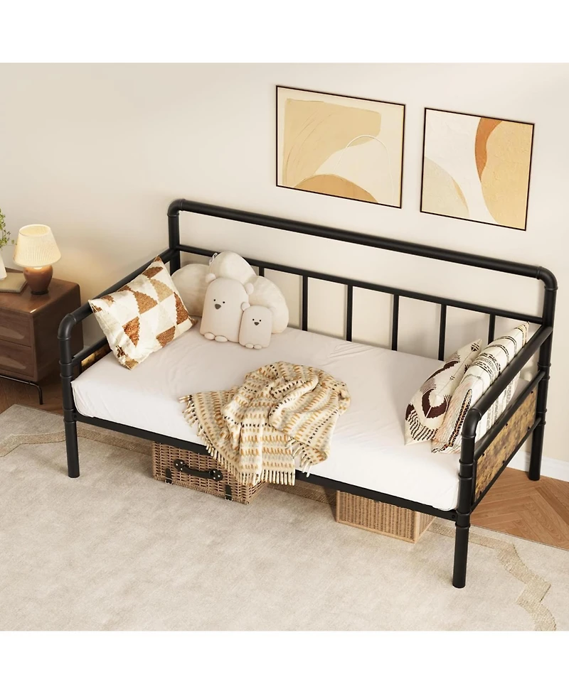 gaomon Metal Daybed Frame, Heavy Duty Metal Twin Bed Frame, Daybed for Living Room Bedroom Guest Room