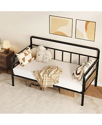 gaomon Metal Daybed Frame, Heavy Duty Metal Twin Bed Frame, Daybed for Living Room Bedroom Guest Room