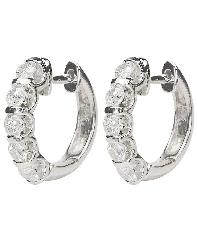 Diamond Hoop Earrings in 14k White Gold (1-1/2 ct. t.w.)