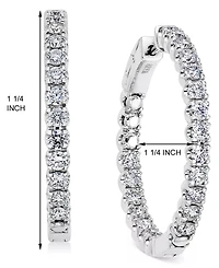 Diamond In-and-Out Hoop Earrings (3 ct. t.w.) in 14k White Gold