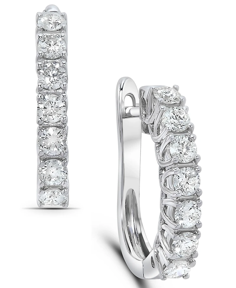 Diamond Small Huggie Hoop Earrings (1 ct. t.w.) in 14k White or Yellow Gold