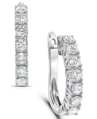 Diamond Small Huggie Hoop Earrings (1 ct. t.w.) in 14k White or Yellow Gold