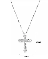 Diamond Cross 16"-18" Pendant Necklace (1/2 ct. t.w.) in 14k White Gold or 14K Gold