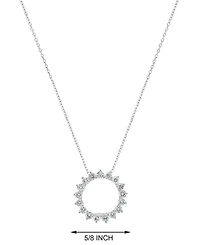 Diamond Circle Pendant Necklace (3/4 ct. t.w.) in 14k White Gold, 16" + 2" extender