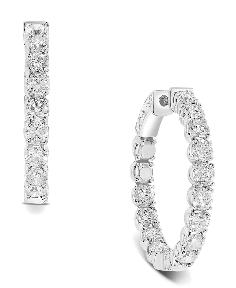 Diamond In & Out Hoop Earrings (4 ct. t.w.) in 14k White Gold