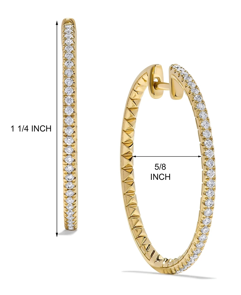 Diamond Skinny Hoop Earrings (1/2 ct. t.w.) in 14k Gold