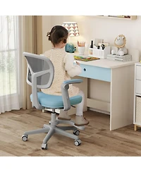 Gouun Adjustable-Height Children Study Chair with Armrest and Footrest