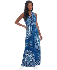 London Times Women's V-Neck Maxi Dress
