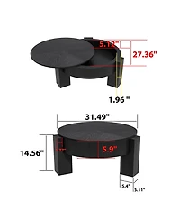 Rainsken 31.5'' Round Coffee Table with Hidden Storage