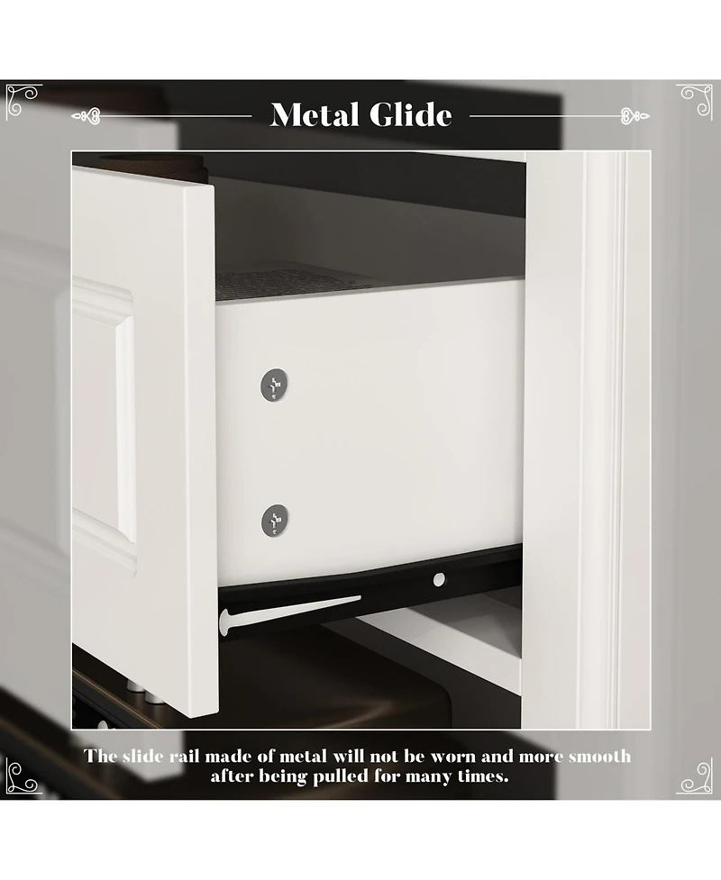 Famapy Modern 6-Drawers Wood Chest of Drawer Dresser, bedroom nightstand, wooden end table