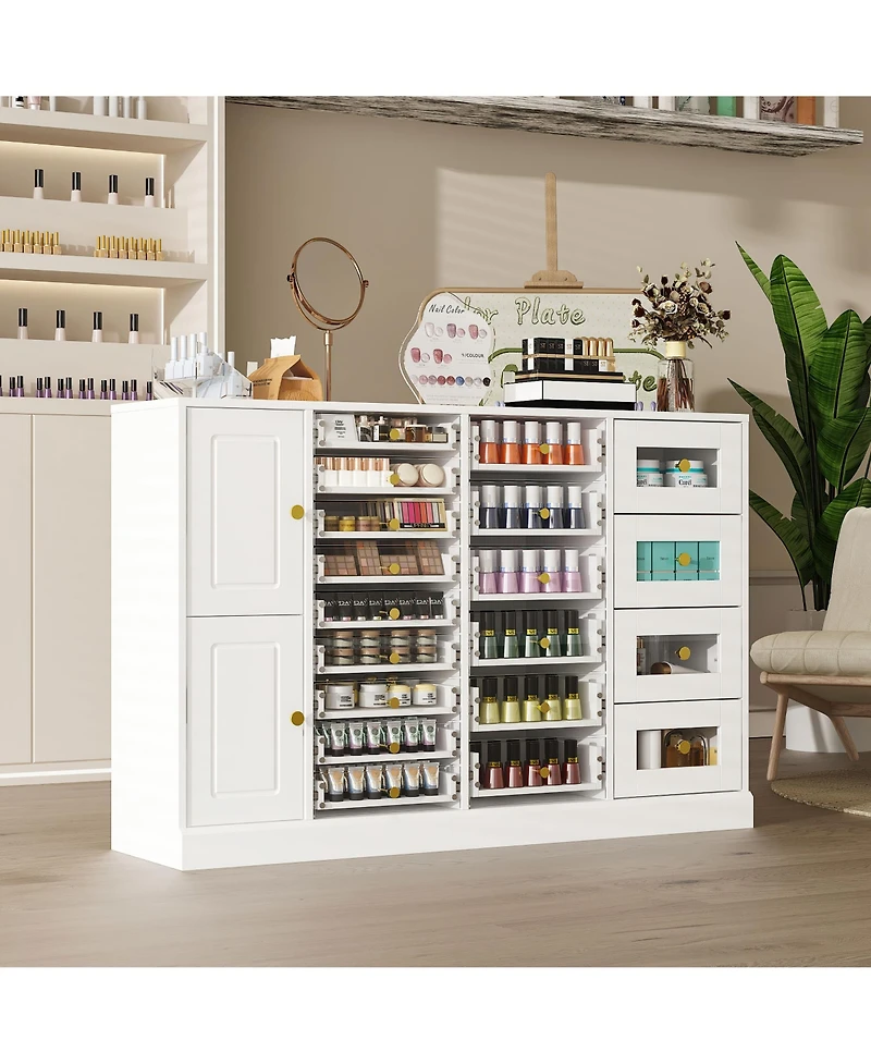 Famapy 19 Drawers Dressers, Nail Table, Makeup Table, Cosmetics Counter