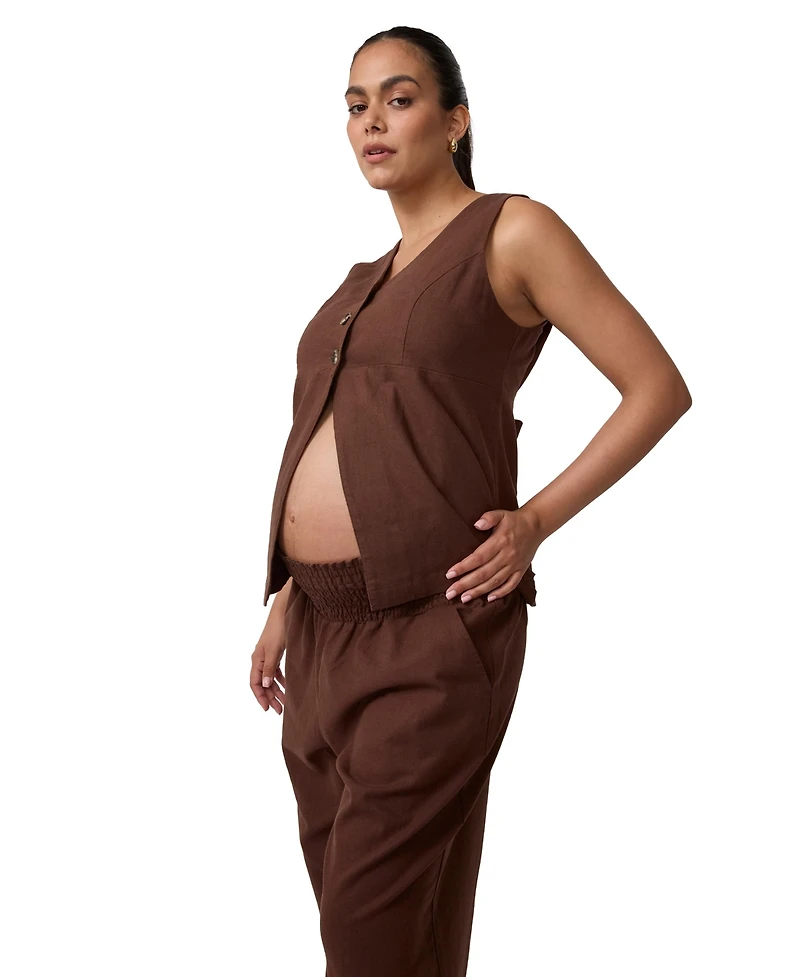 Ingrid + Isabel Maternity & Postpartum Linen Jumpsuit