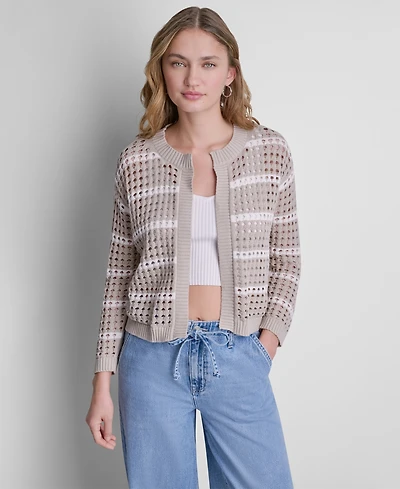 Dkny Jeans Women's Relaxed Fit Open-Front Cardigan