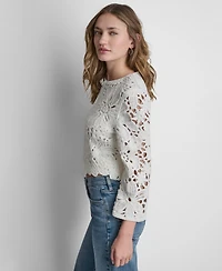 Dkny Jeans Women's Long-Sleeve Crewneck Cardigan