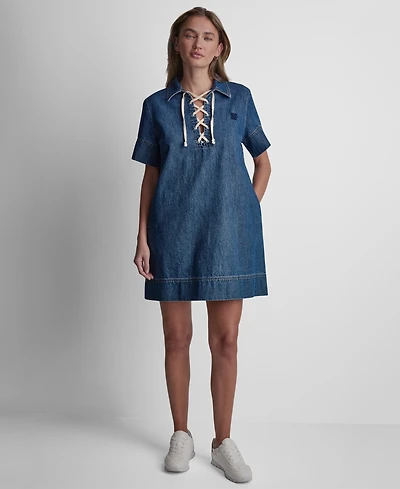 Dkny Jeans Women's Short-Sleeve Shift Dress